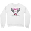 my hero is now my angel breast cancer awareness Crewneck Sweatshirt
