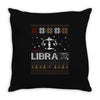 santa libra christmas ugly t shirts Throw Pillow