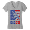 usa 2 Women's V-Neck T-Shirt