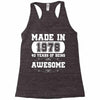 made in 1978 40 years of being awesome Racerback Tank