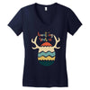 Hunting Season Retro Color 80s Style Women's V-Neck T-Shirt