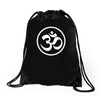 ohm aum um yoga Drawstring Bags