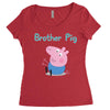 peppa pig brother pig Women's Triblend Scoop T-shirt