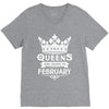 Queens Are Born In February V-Neck Tee