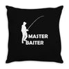 aster baiter mens rude fishing Throw Pillow