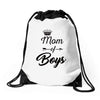 mom of boys Drawstring Bags