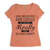 she believed she could but she was really tired so she didn't Women's Triblend Scoop T-shirt