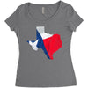 Eroded Texas Map With Flag Women's Triblend Scoop T-shirt