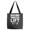bro do you even lift baseball raglan Tote Bags