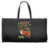 boxer wining Weekender Totes