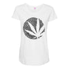 cannabis fingerprinting (black) Maternity Scoop Neck T-shirt
