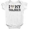 i love my soldier hunter camouflage Baby Bodysuit