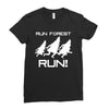 run forest run white color Ladies Fitted T-Shirt