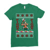 ugly sweater fight christmas t shirts Ladies Fitted T-Shirt