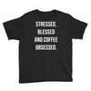 stressed, blessed and coffee obsessed Youth Tee