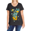 space cat Ladies Curvy T-Shirt