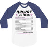 August Girl Facts Virgo 3/4 Sleeve Shirt