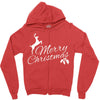 merry christmas flower Zipper Hoodie