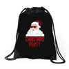 christmas party Drawstring Bags