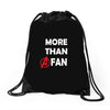 avengers more than a fan white logo Drawstring Bags