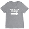 i'm with stupid mens V-Neck Tee