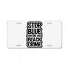 stop blue on black crime License Plate