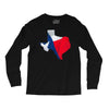 Eroded Texas Map With Flag Long Sleeve Shirts