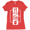 v2 eat sleep computer mouse Ladies Fitted T-Shirt