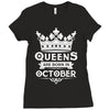 Queens Are Born In October Ladies Fitted T-Shirt