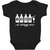 bottles 1965   mens funny Baby Bodysuit