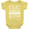 Born In November Baby Onesie