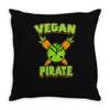 vegan pirate Throw Pillow