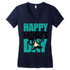 happy father&rsquo;s day 3 Women's V-Neck T-Shirt