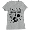 you are here outer space Ladies Fitted T-Shirt