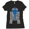 r2d2 typography Ladies Fitted T-Shirt