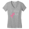 junior's breast cancer awareness i wear pink Women's V-Neck T-Shirt