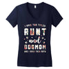 i have two titles aunt and dogmom and i rock them both with roses Women's V-Neck T-Shirt