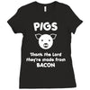 pigs thank the lord they're made from bacon Ladies Fitted T-Shirt