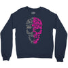 two coloured patterned skull   mens funny Crewneck Sweatshirt