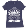 Queens Are Born In July Ladies Fitted T-Shirt