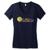 planetary chatter vectorized Women's V-Neck T-Shirt
