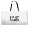 i love my soldier regular camouflage Weekender Totes