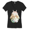 Totoro With Japanese Landscape Women's V-Neck T-Shirt