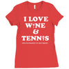 wine and tennis tee Ladies Fitted T-Shirt