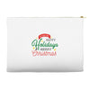 we wish you happy holidays &amp; merry christmas Accessory Pouches