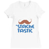 stache tastic Ladies Fitted T-Shirt