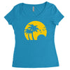 beach silhouette birds sand sunset Women's Triblend Scoop T-shirt