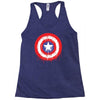 captain america dying bleeding logo Racerback Tank