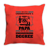 Never Underestimate A Papa With An Engineer Degree Throw Pillow