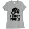 i shoot people t shirt funny photographer tee camera photography digit Ladies Fitted T-Shirt